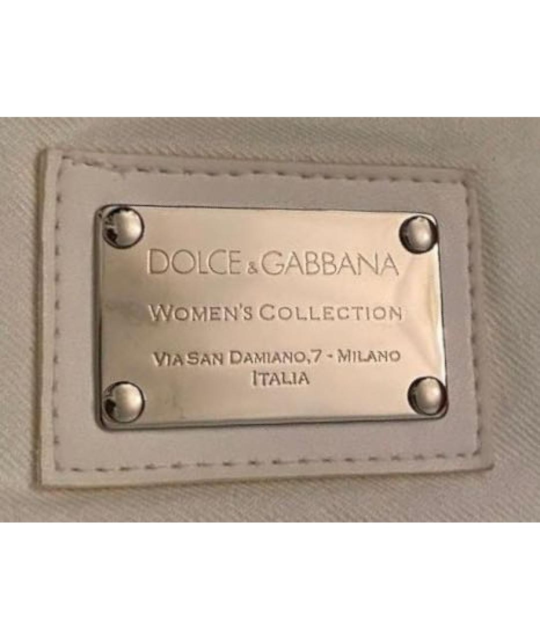 DOLCE&GABBANA Белые хлопковые джинсы клеш, фото 3