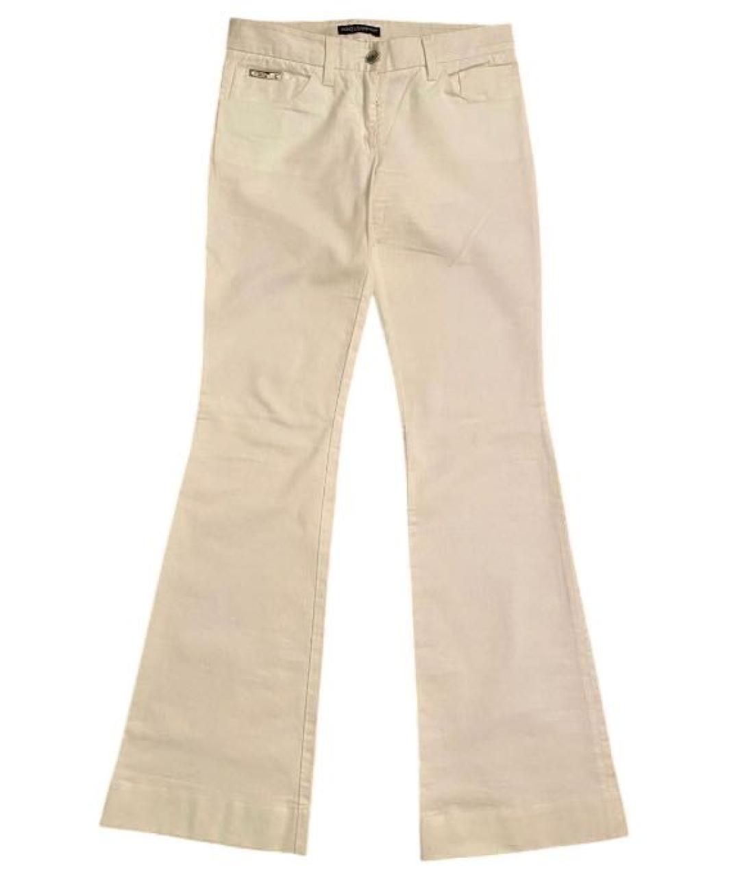 DOLCE&GABBANA Белые хлопковые джинсы клеш, фото 6