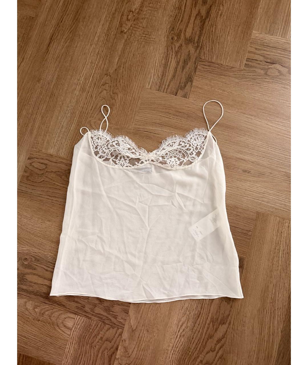 SAINT LAURENT Белая шелковая блузы, фото 8