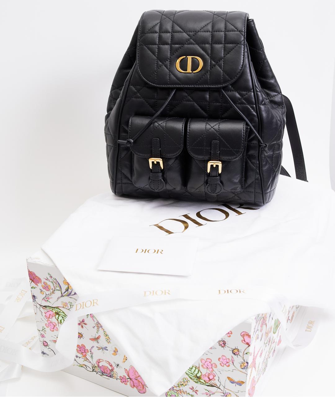 CHRISTIAN DIOR Черный кожаный рюкзак, фото 6