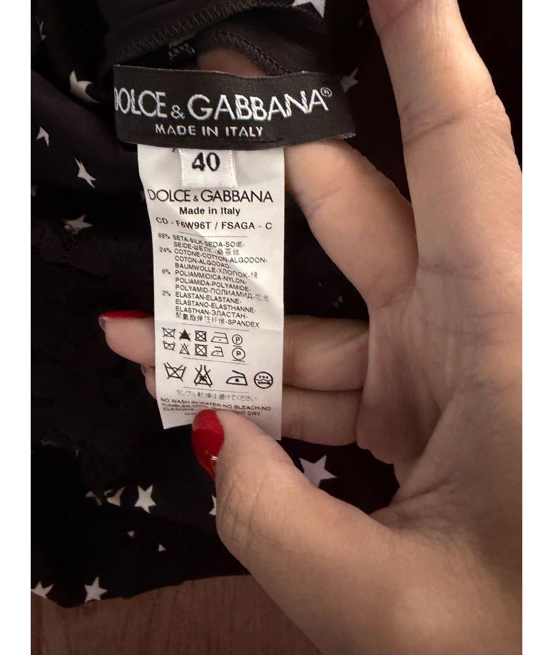 DOLCE&GABBANA Черное шелковое коктейльное платье, фото 3