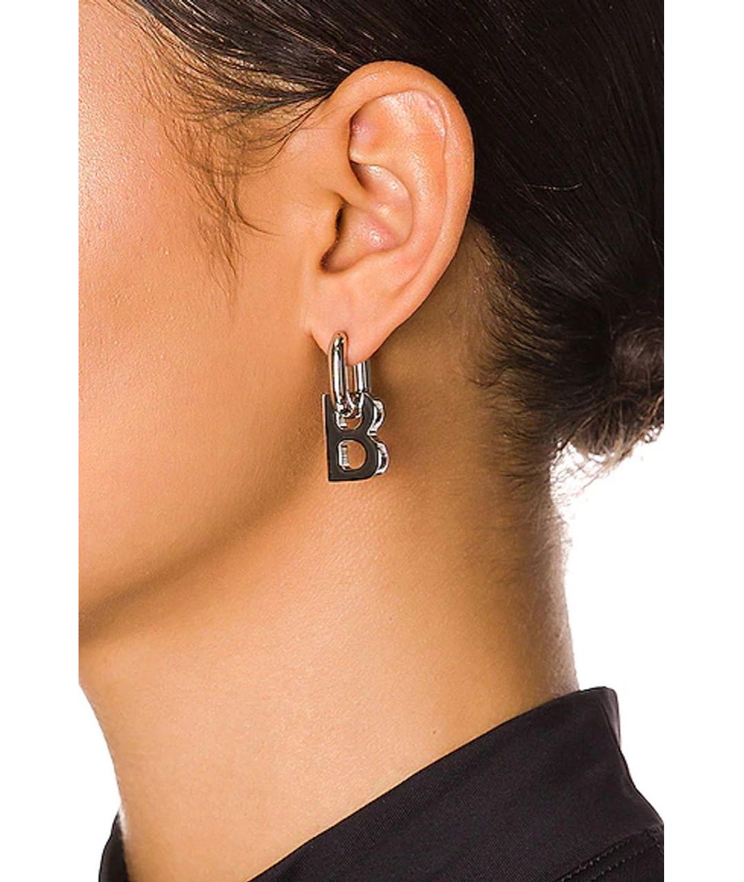 BALENCIAGA Серебряные латунные серьги, фото 3