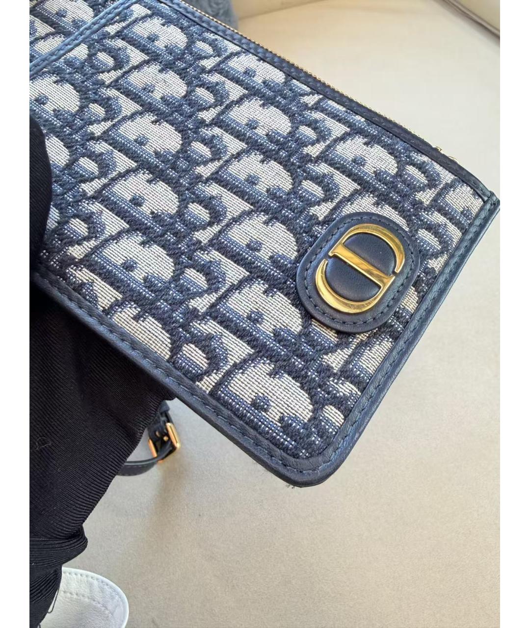 CHRISTIAN DIOR Голубая тканевая сумка через плечо, фото 4