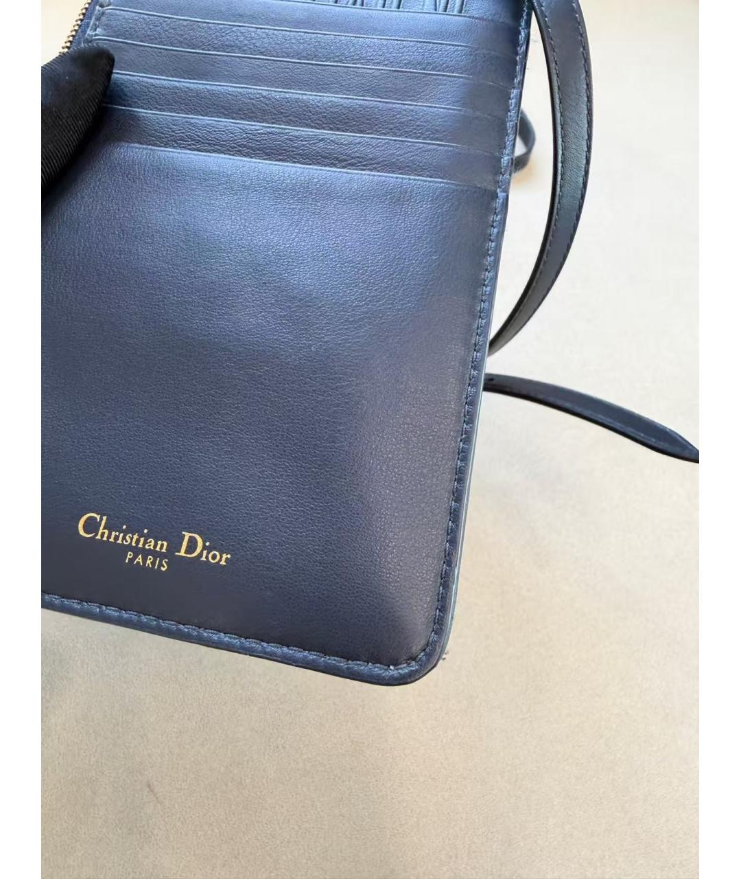 CHRISTIAN DIOR Голубая тканевая сумка через плечо, фото 5