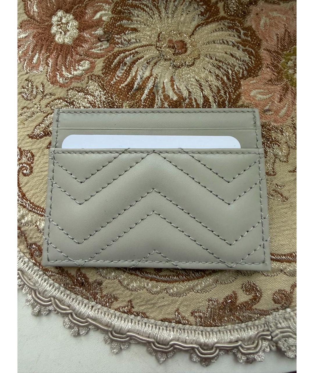 GUCCI Бежевая кожаная визитница, фото 2