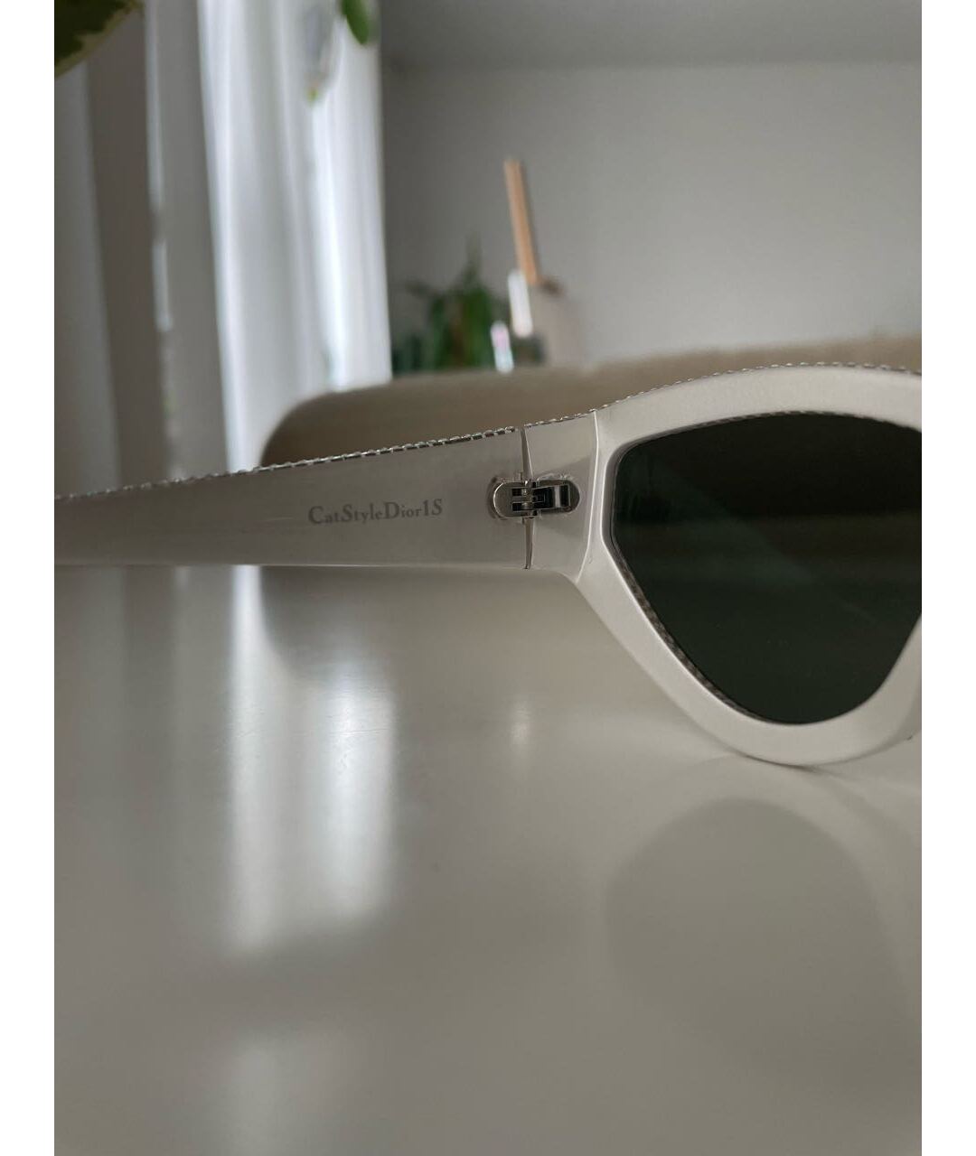 CHRISTIAN DIOR PRE-OWNED Белые пластиковые солнцезащитные очки, фото 5