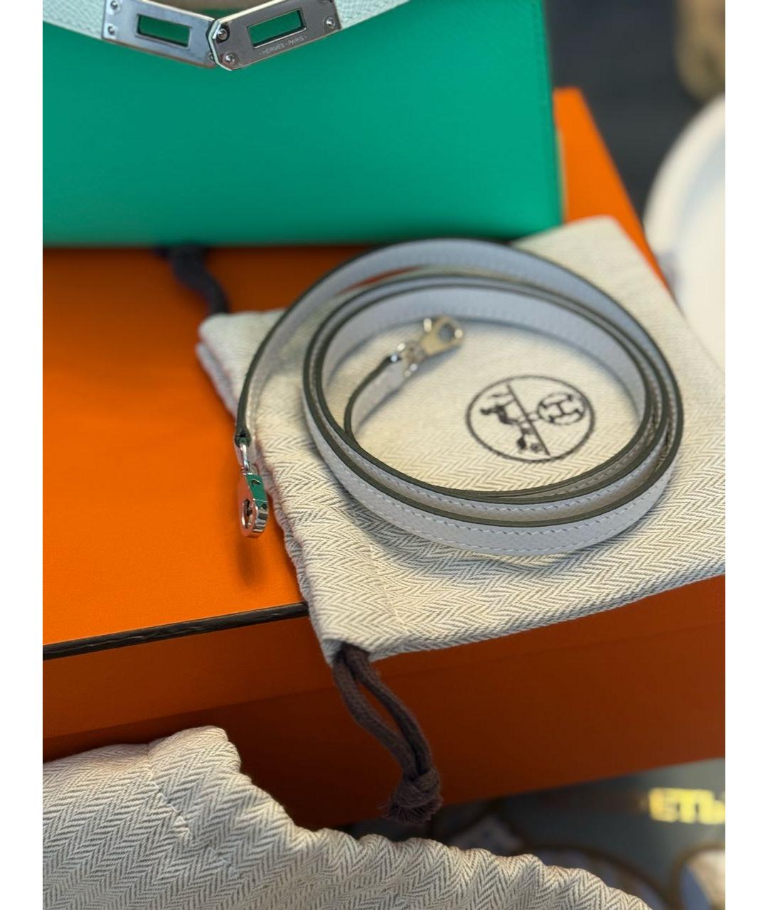 HERMES Зеленая кожаная сумка с короткими ручками, фото 7