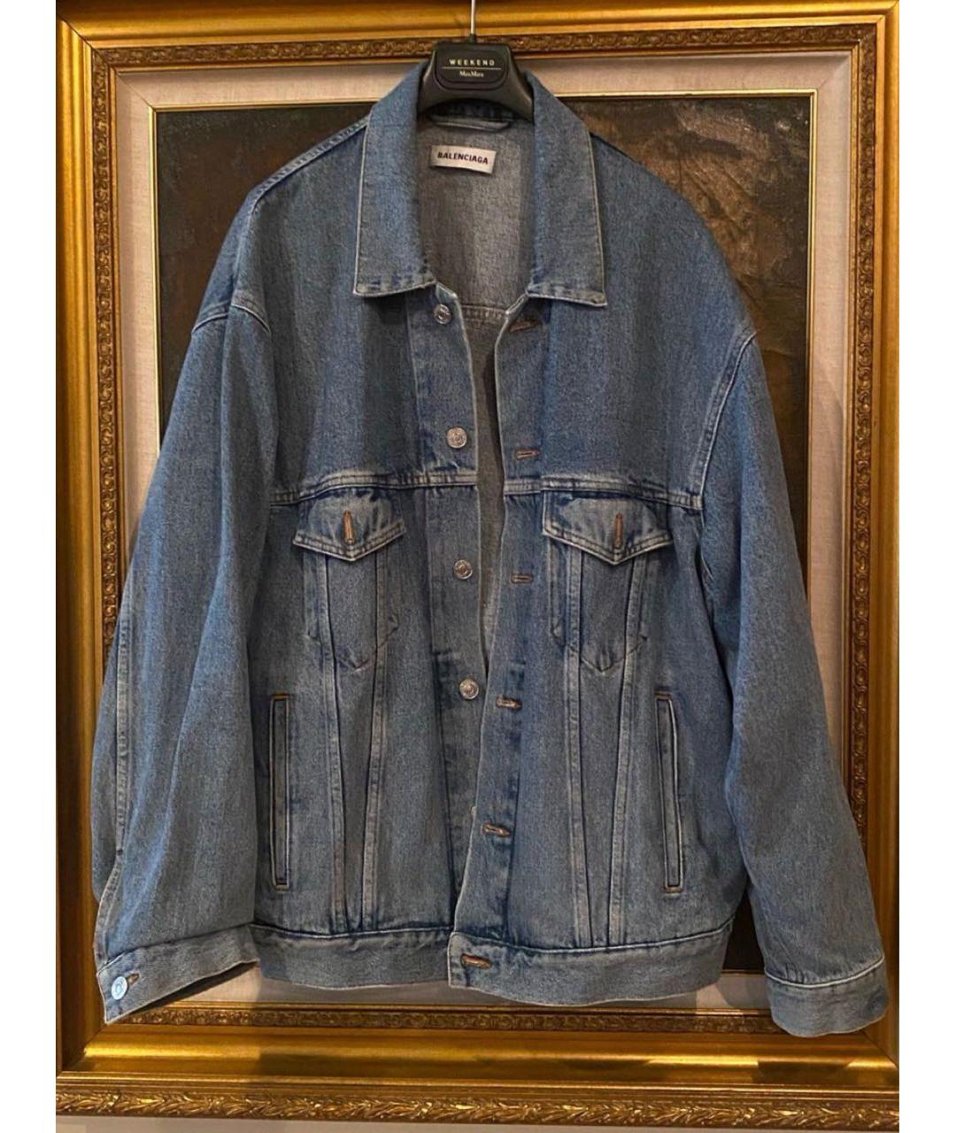 BALENCIAGA Синий деним жакет/пиджак, фото 4