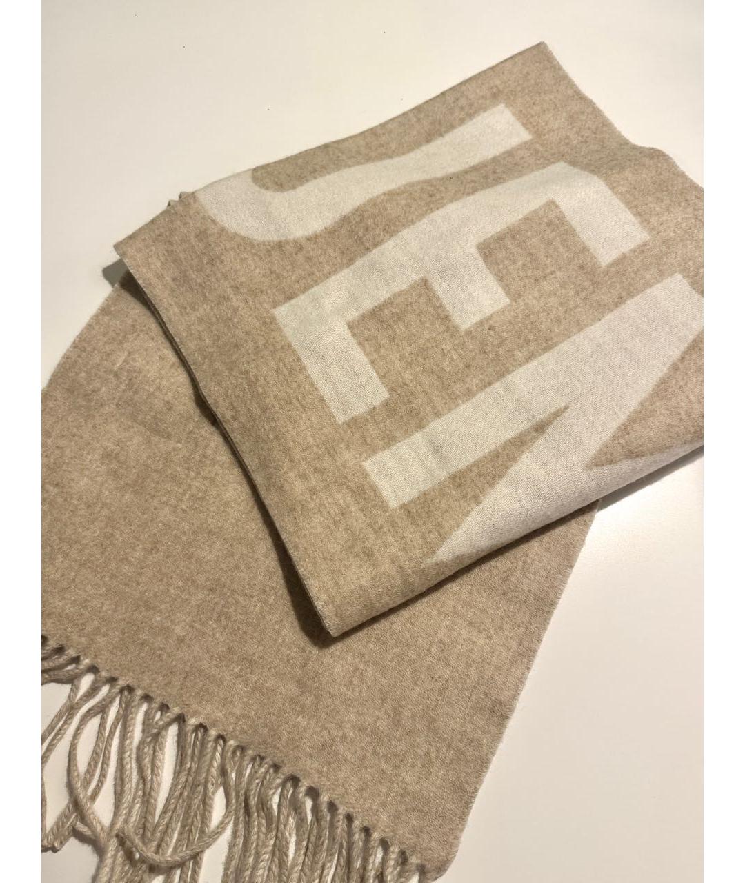 JACQUEMUS Бежевый шерстяной шарф, фото 2