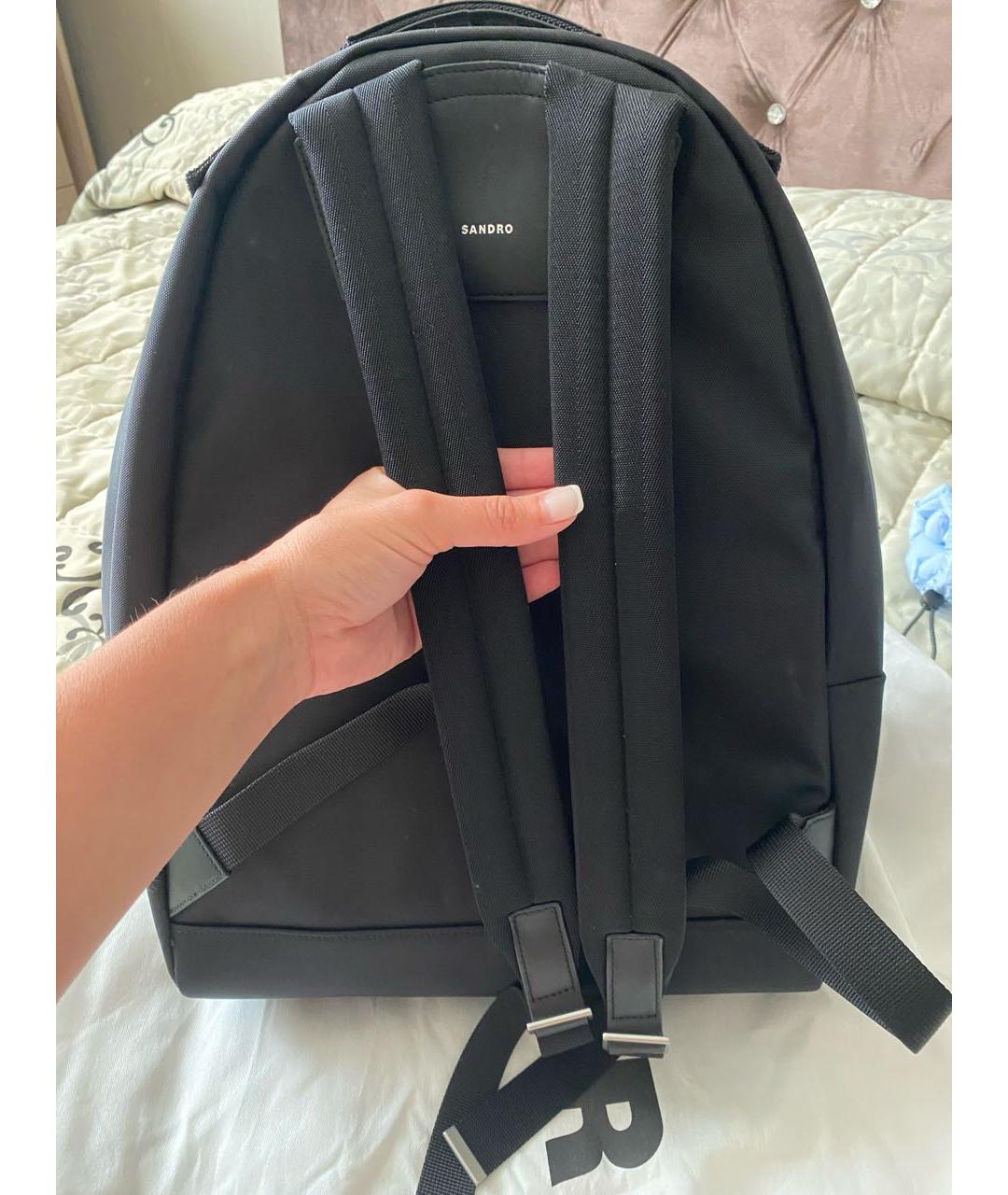 SANDRO Черный тканевый рюкзак, фото 3
