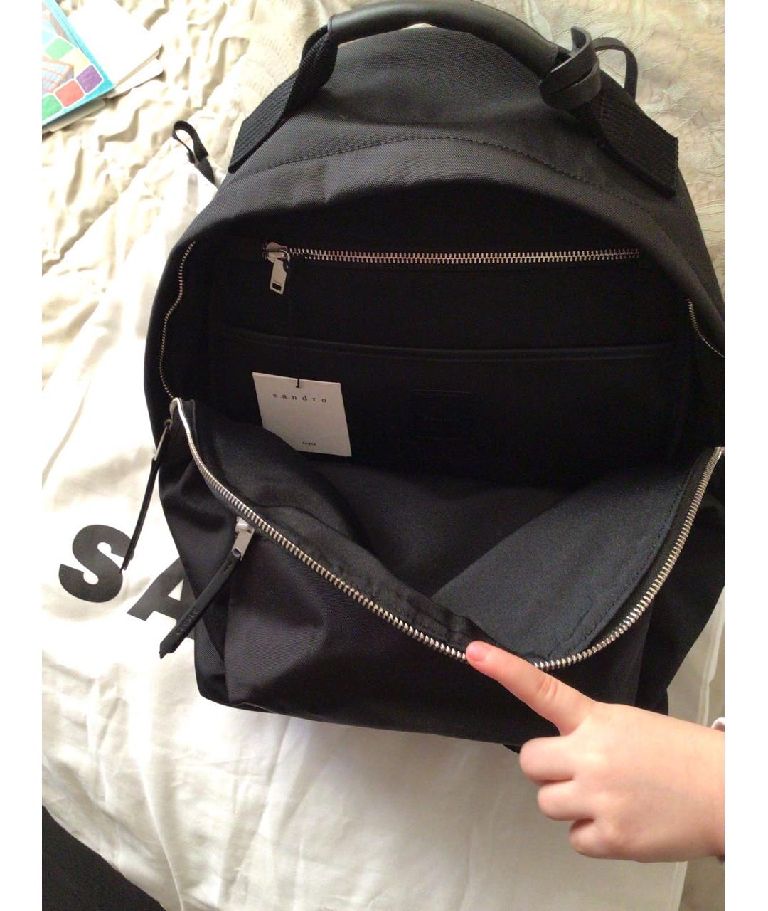 SANDRO Черный тканевый рюкзак, фото 6