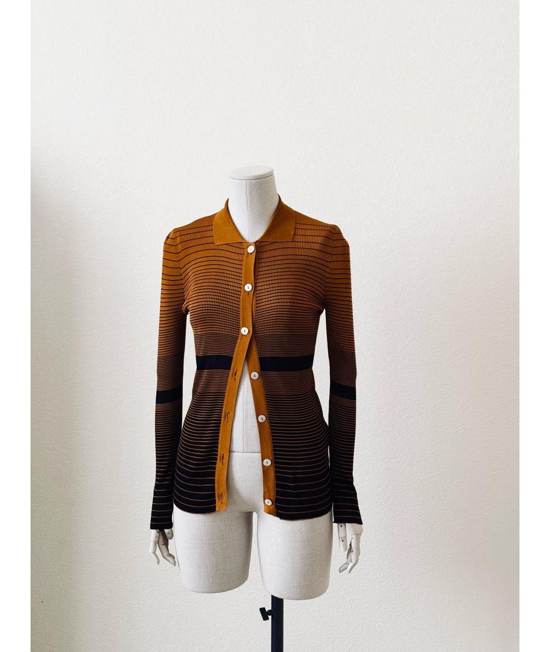 WALES BONNER Оранжевый вискозный кардиган, фото 5