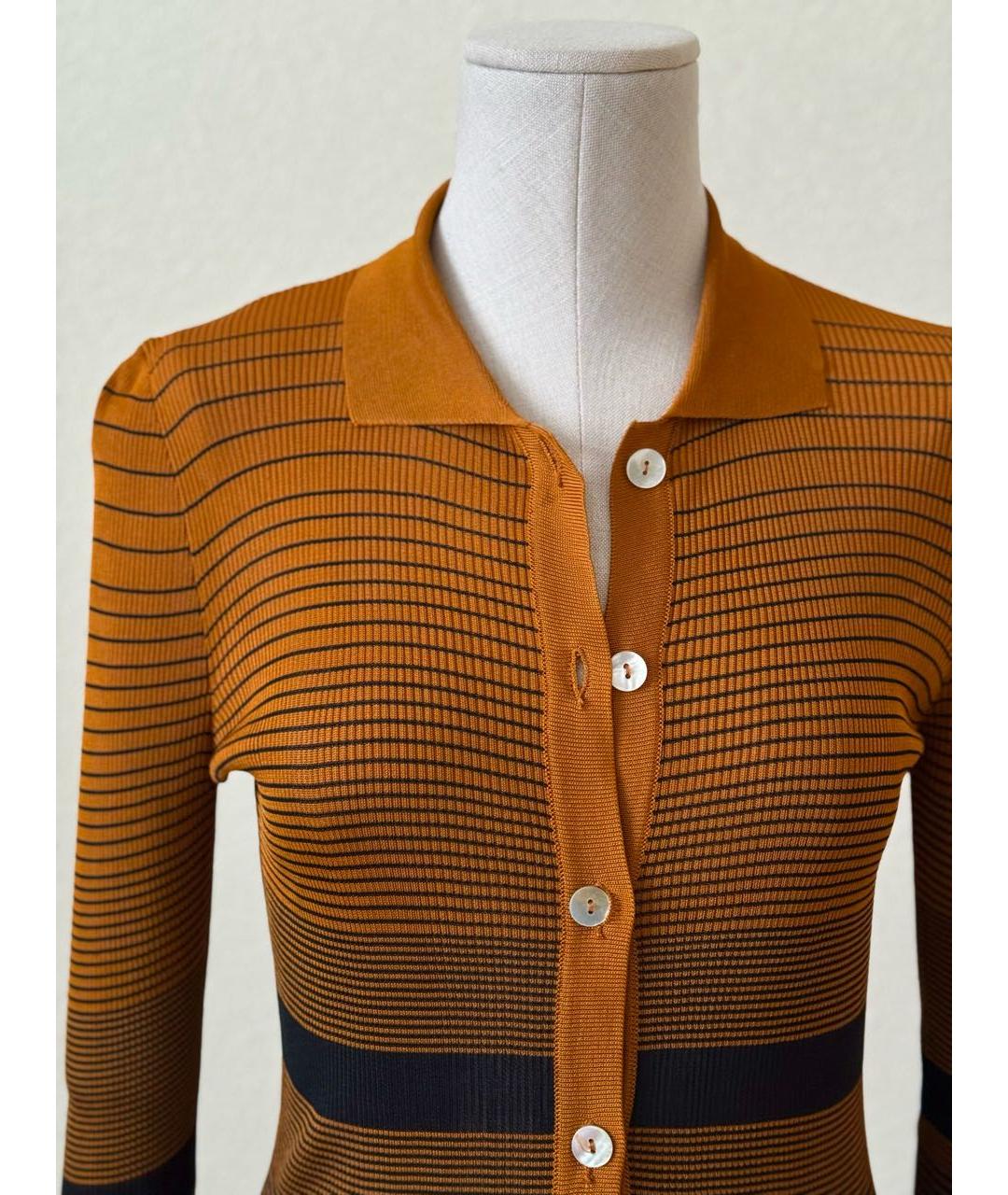 WALES BONNER Оранжевый вискозный кардиган, фото 6