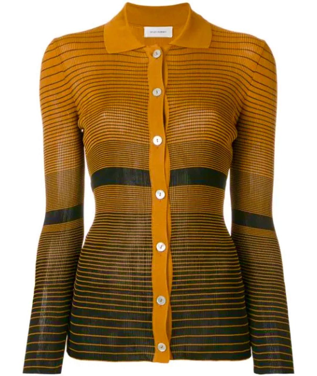 WALES BONNER Оранжевый вискозный кардиган, фото 9