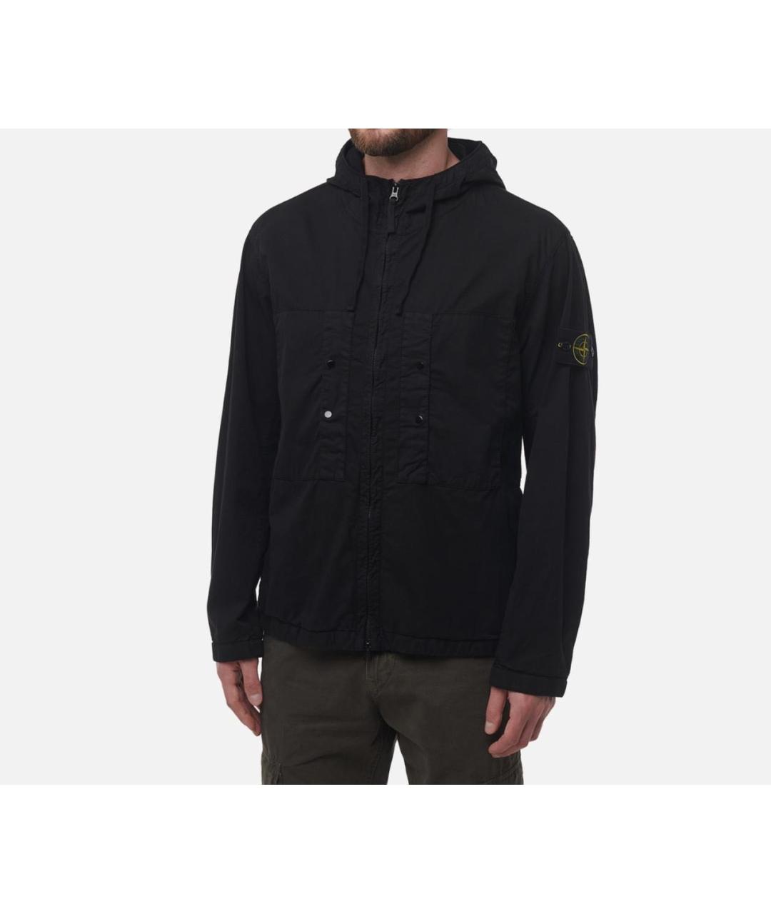 STONE ISLAND Черная хлопко-эластановая куртка, фото 4