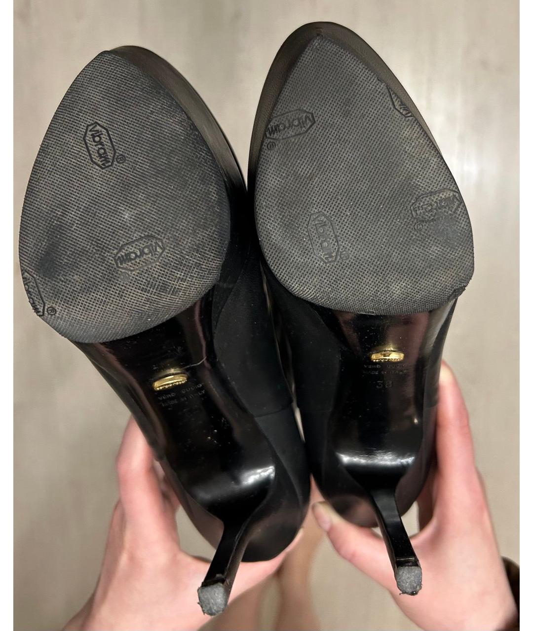 SERGIO ROSSI Черные кожаные ботфорты, фото 9