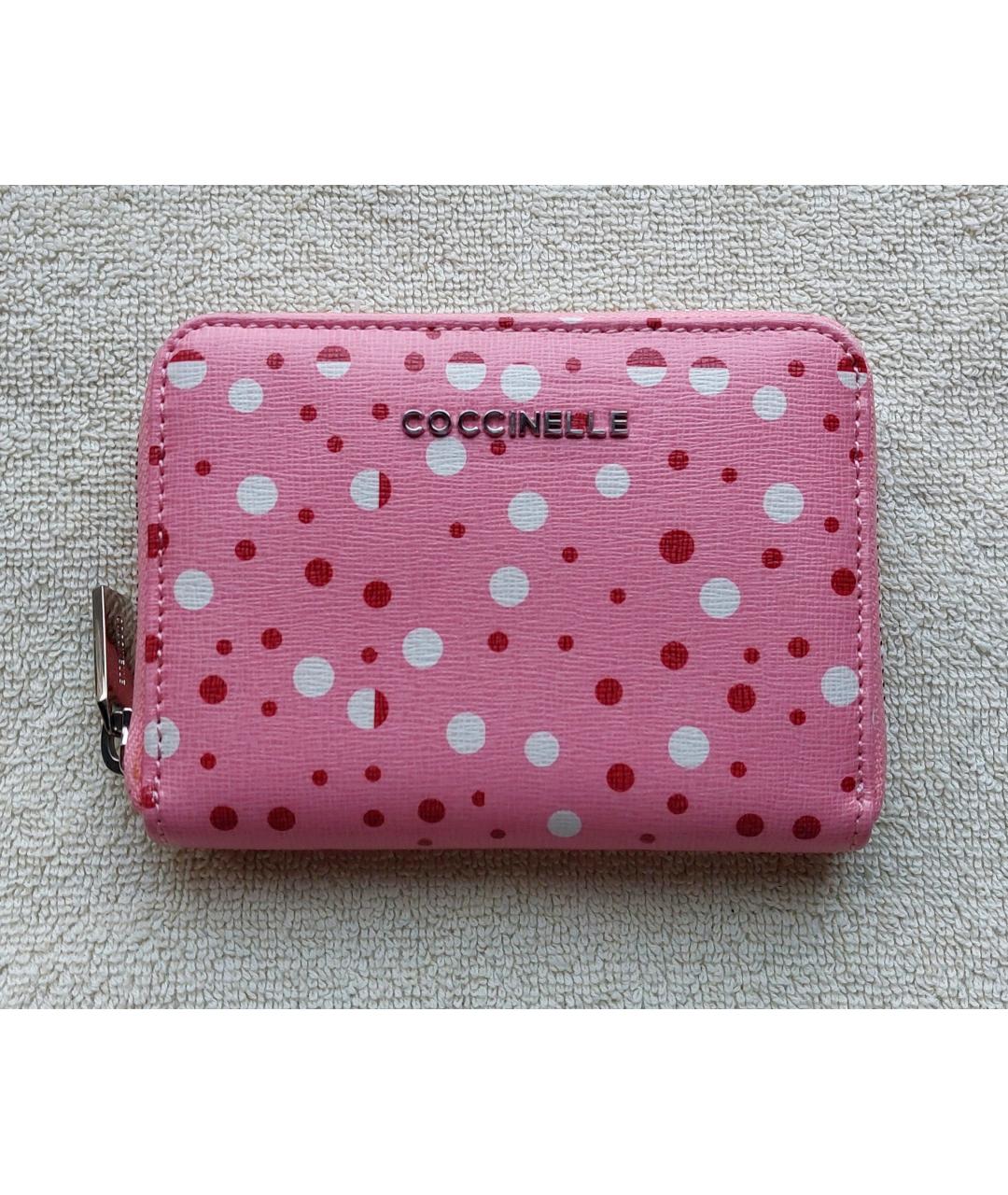 COCCINELLE Розовый кожаный кошелек, фото 5