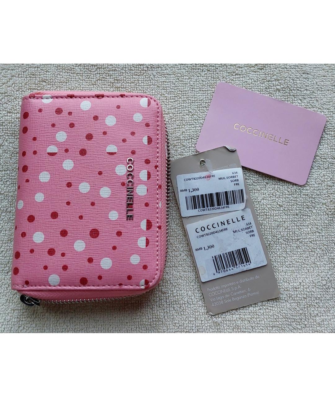 COCCINELLE Розовый кожаный кошелек, фото 2