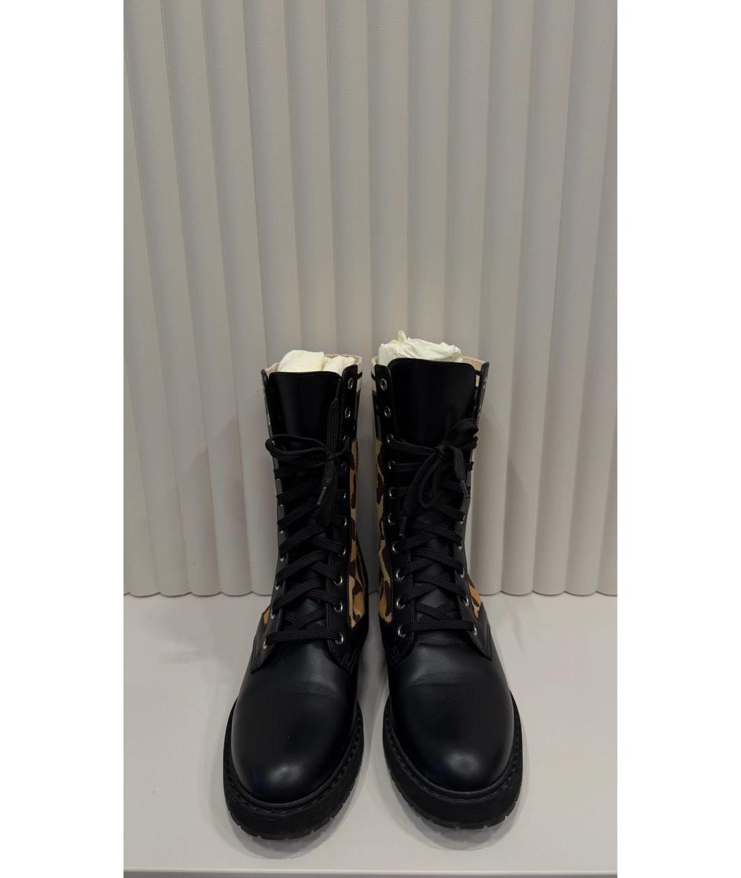 FENDI Черные кожаные ботинки, фото 2