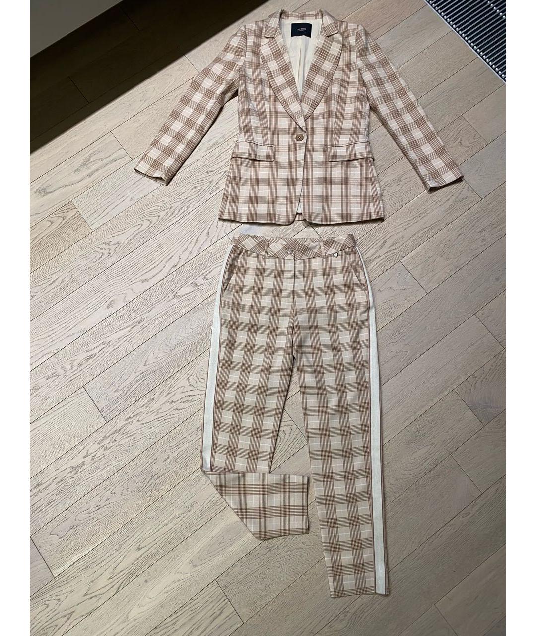 TWIN-SET Бежевый шерстяной костюм с брюками, фото 3