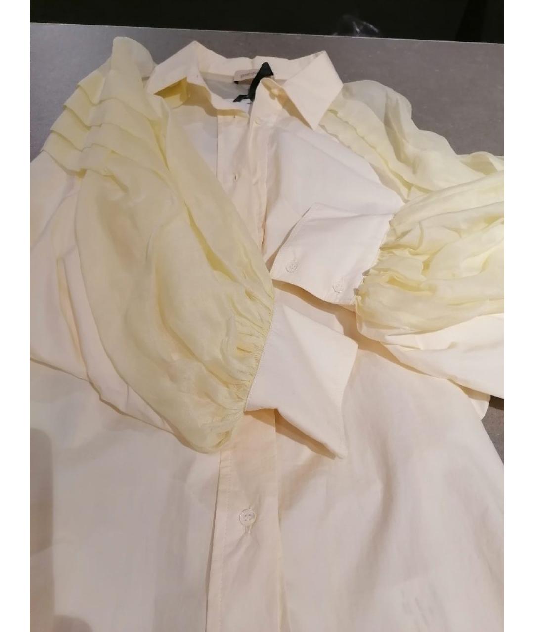 GENTRY PORTOFINO Бежевая хлопковая блузы, фото 5