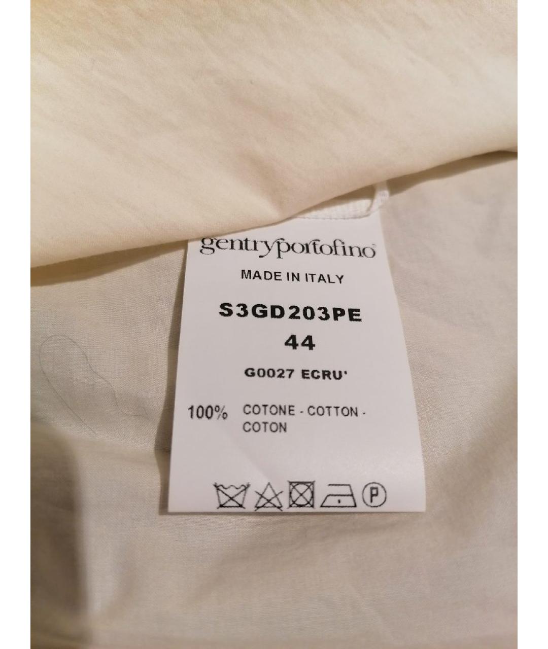 GENTRY PORTOFINO Бежевая хлопковая блузы, фото 4