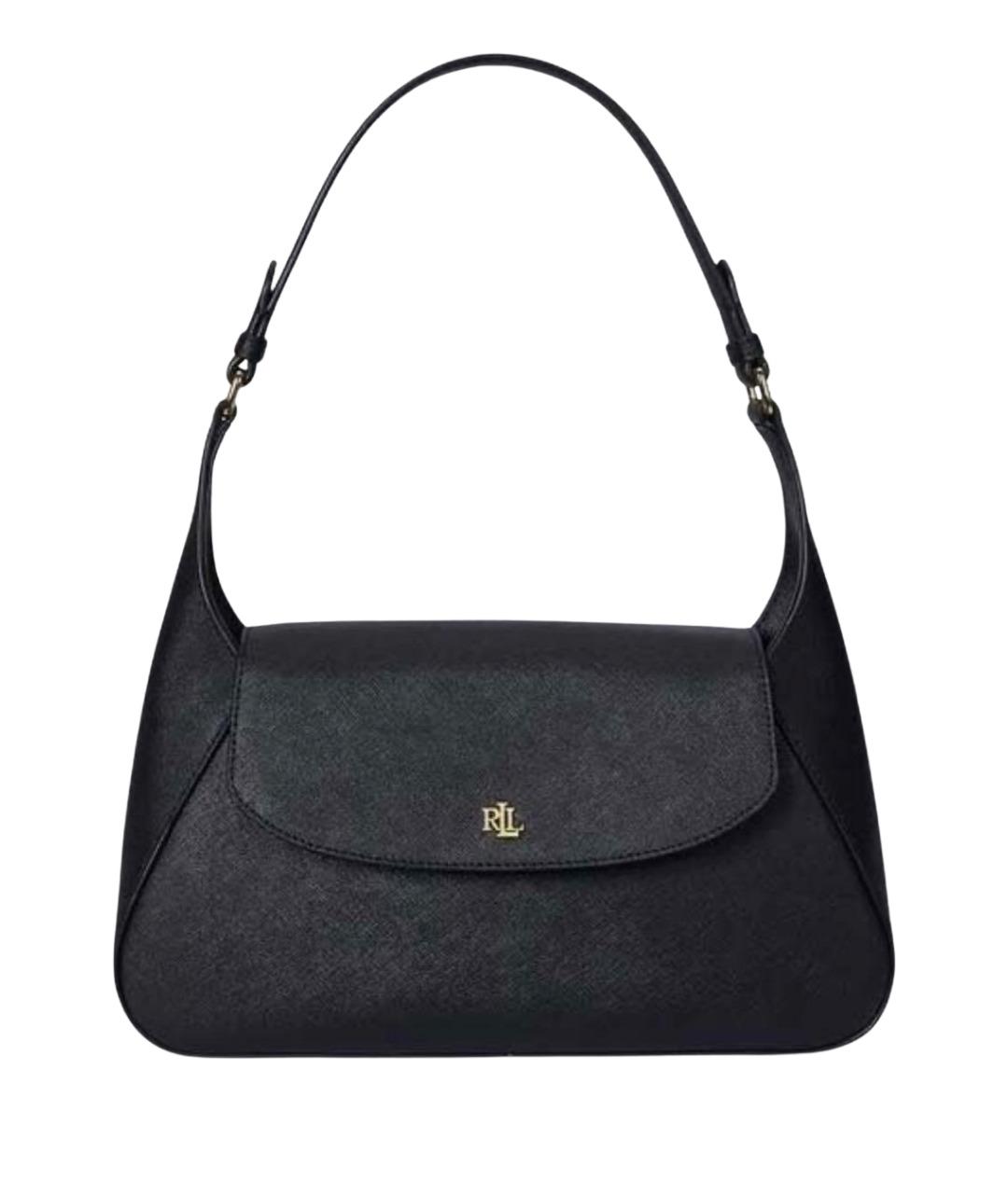 RALPH LAUREN Черная кожаная сумка через плечо, фото 1