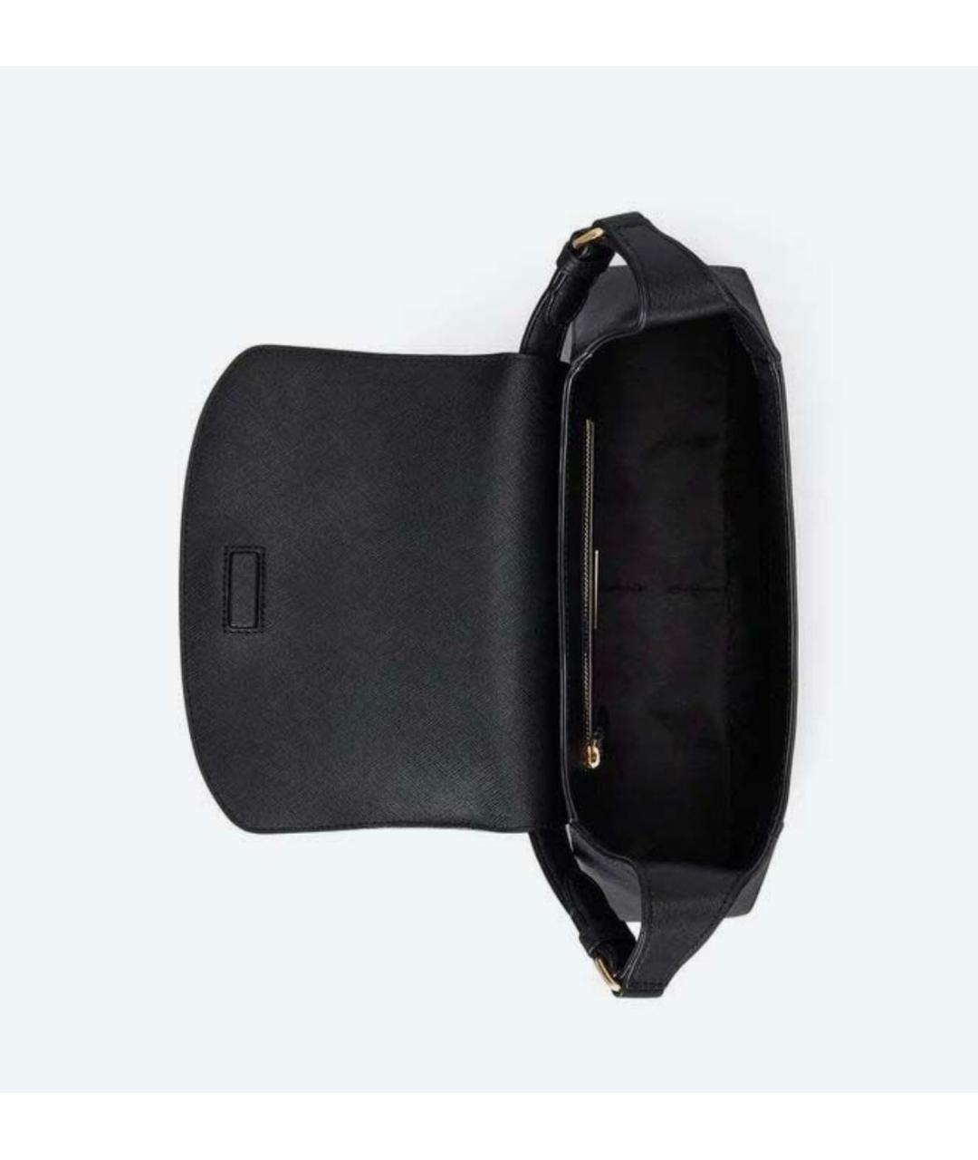 RALPH LAUREN Черная кожаная сумка через плечо, фото 4