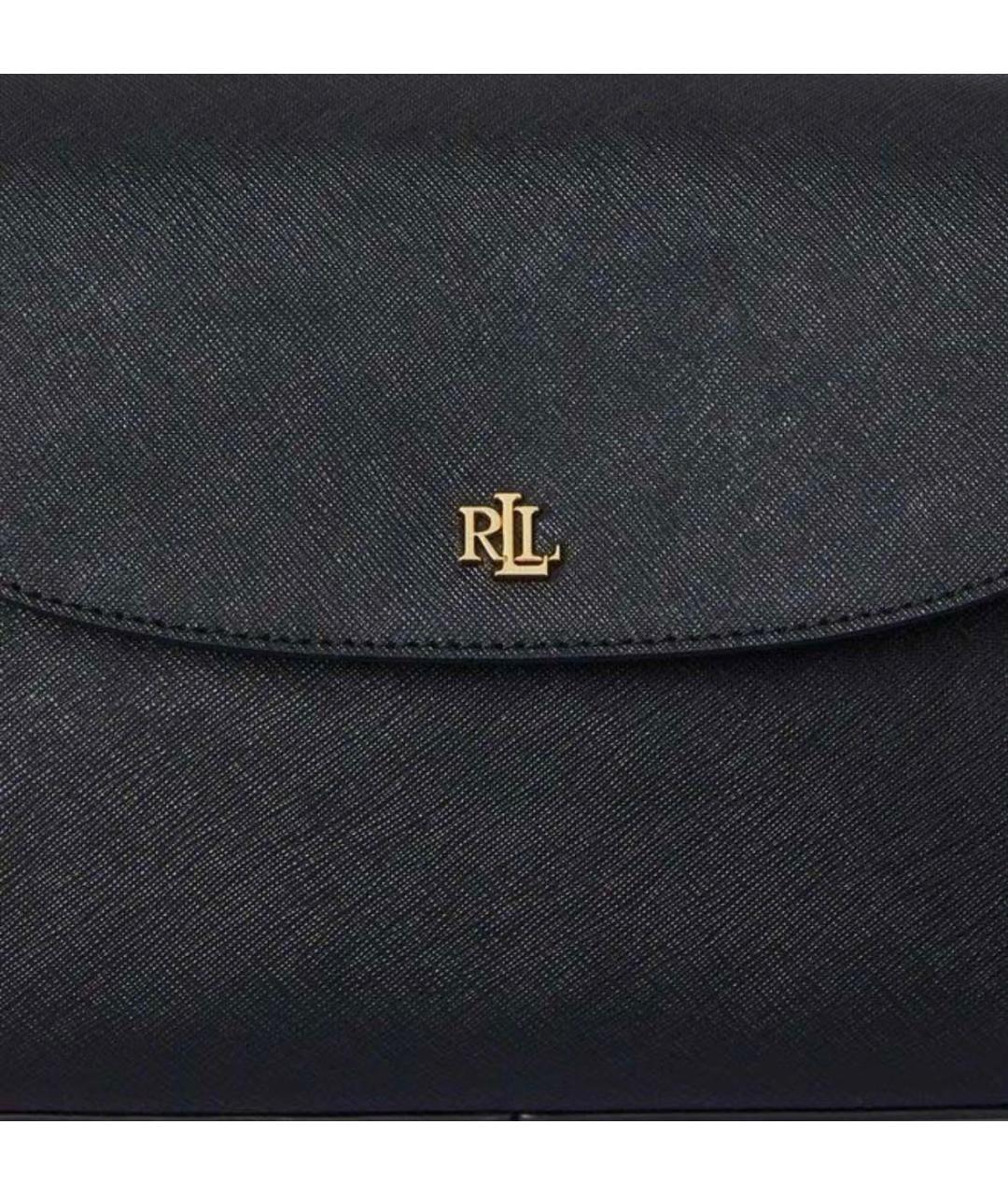 RALPH LAUREN Черная кожаная сумка через плечо, фото 5