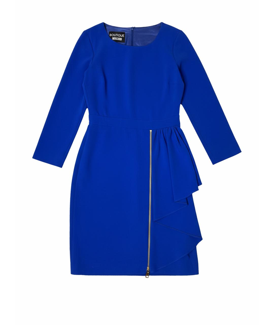 BOUTIQUE MOSCHINO Синее ацетатное платье, фото 1