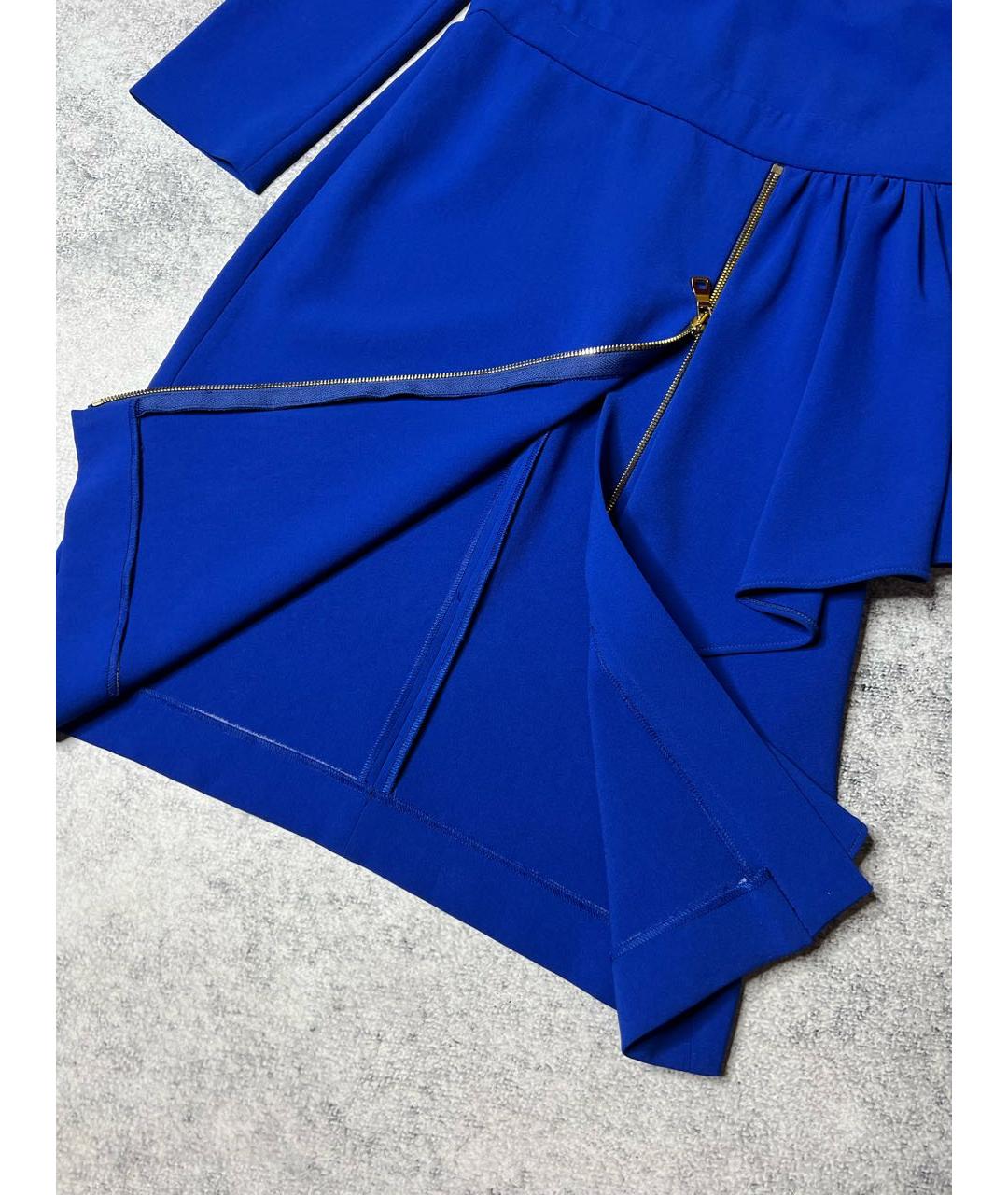 BOUTIQUE MOSCHINO Синее ацетатное платье, фото 5