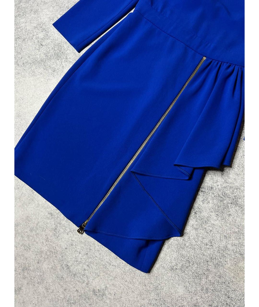 BOUTIQUE MOSCHINO Синее ацетатное платье, фото 4