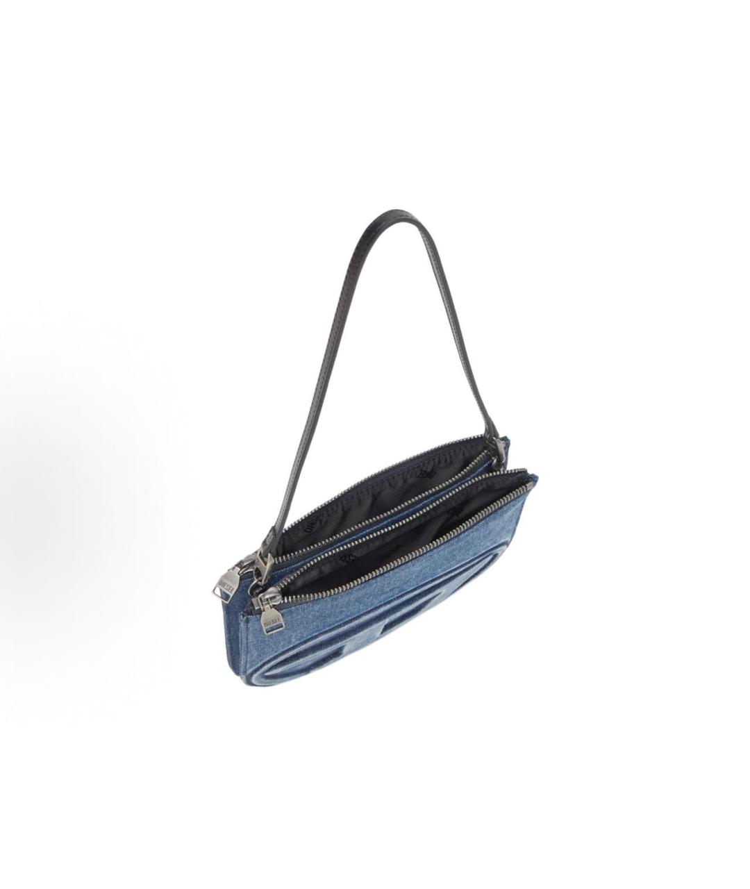 DIESEL Синяя хлопковая сумка через плечо, фото 4