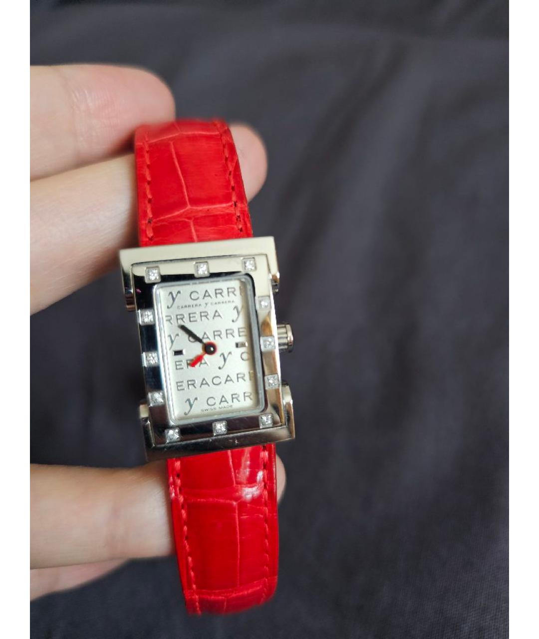 CARRERA Y CARRERA Красные металлические часы, фото 6