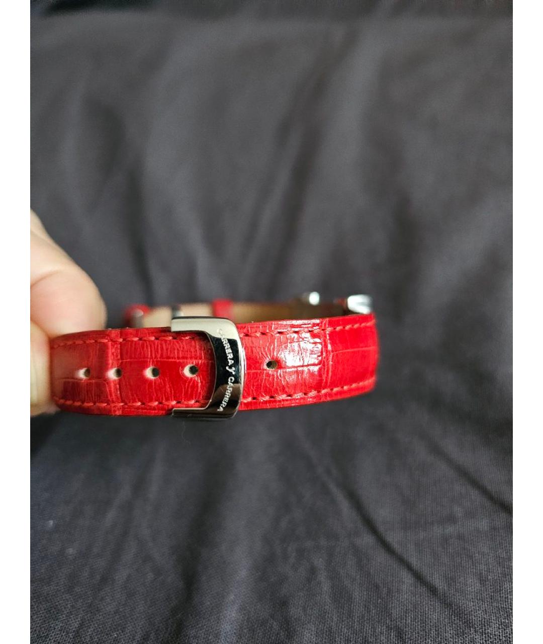 CARRERA Y CARRERA Красные металлические часы, фото 4