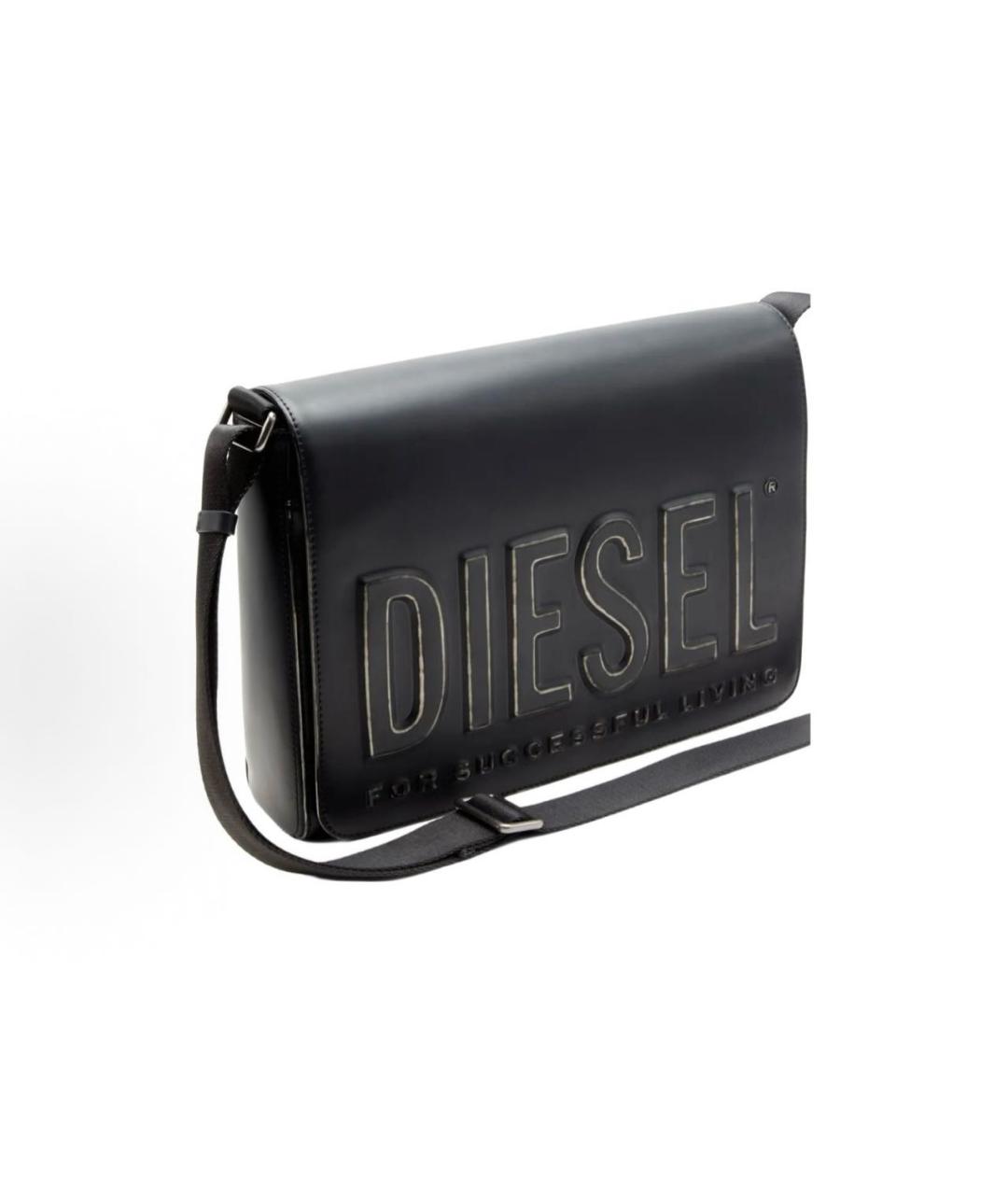 DIESEL Черная тканевая сумка через плечо, фото 2