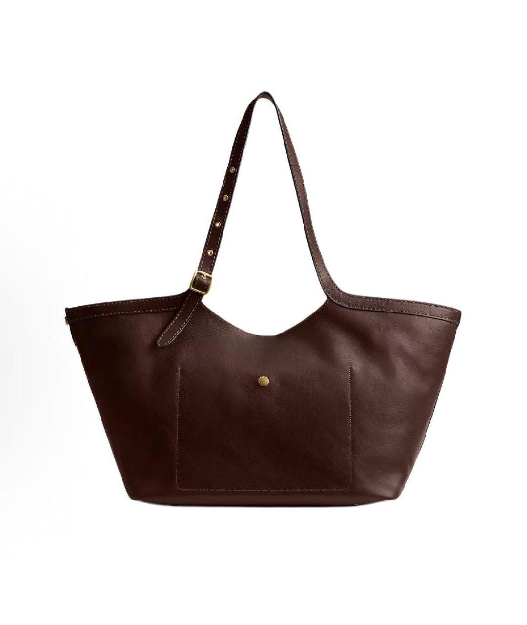 COACH Бордовая кожаная сумка тоут, фото 2