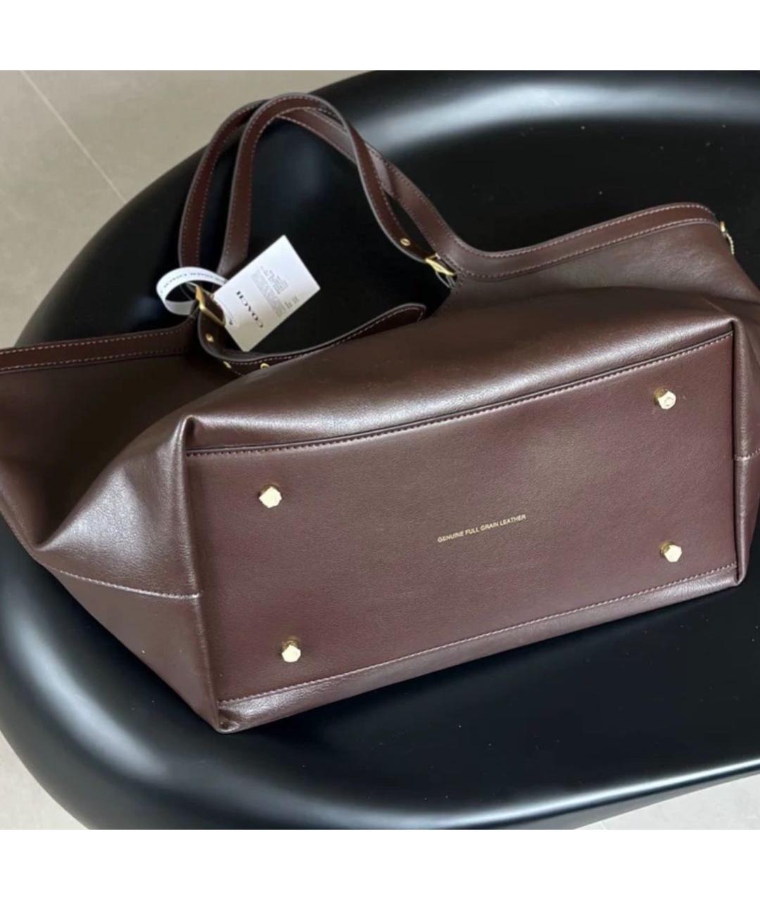 COACH Бордовая кожаная сумка тоут, фото 7