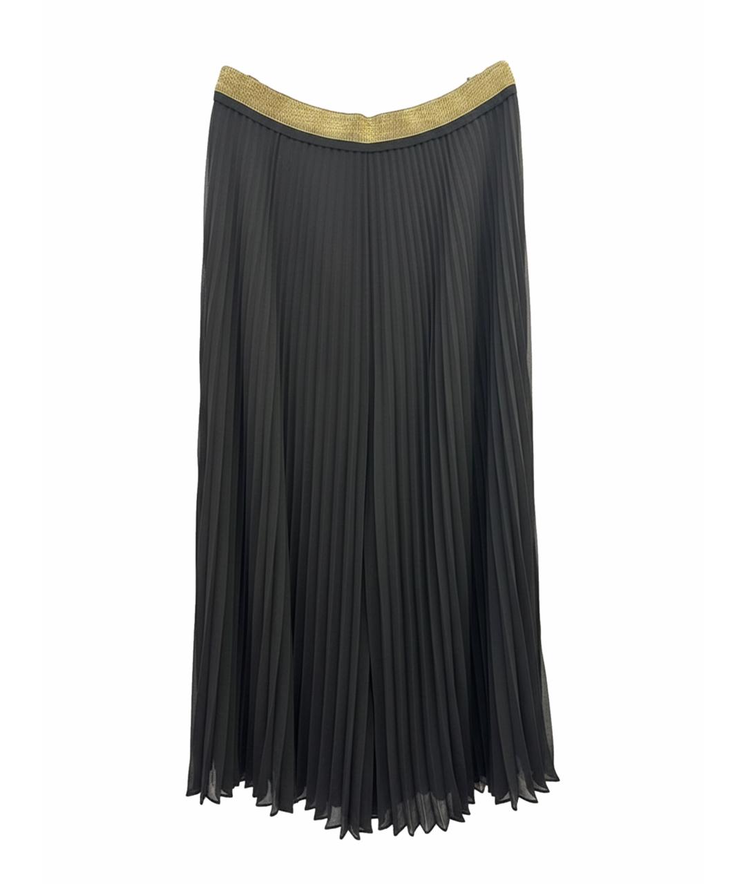 ROBERTO CAVALLI Черная шелковая юбка миди, фото 1