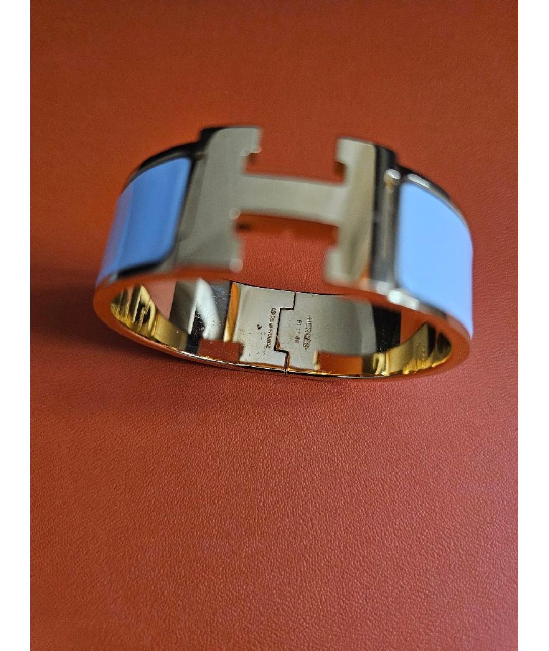 HERMES Белый металлический браслет, фото 2