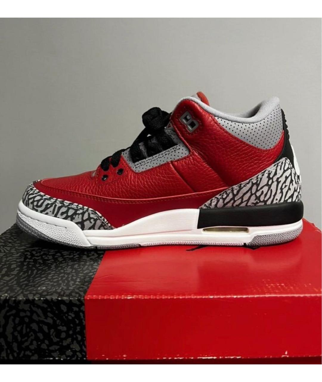 JORDAN Красные кроссовки из искусственной кожи, фото 4