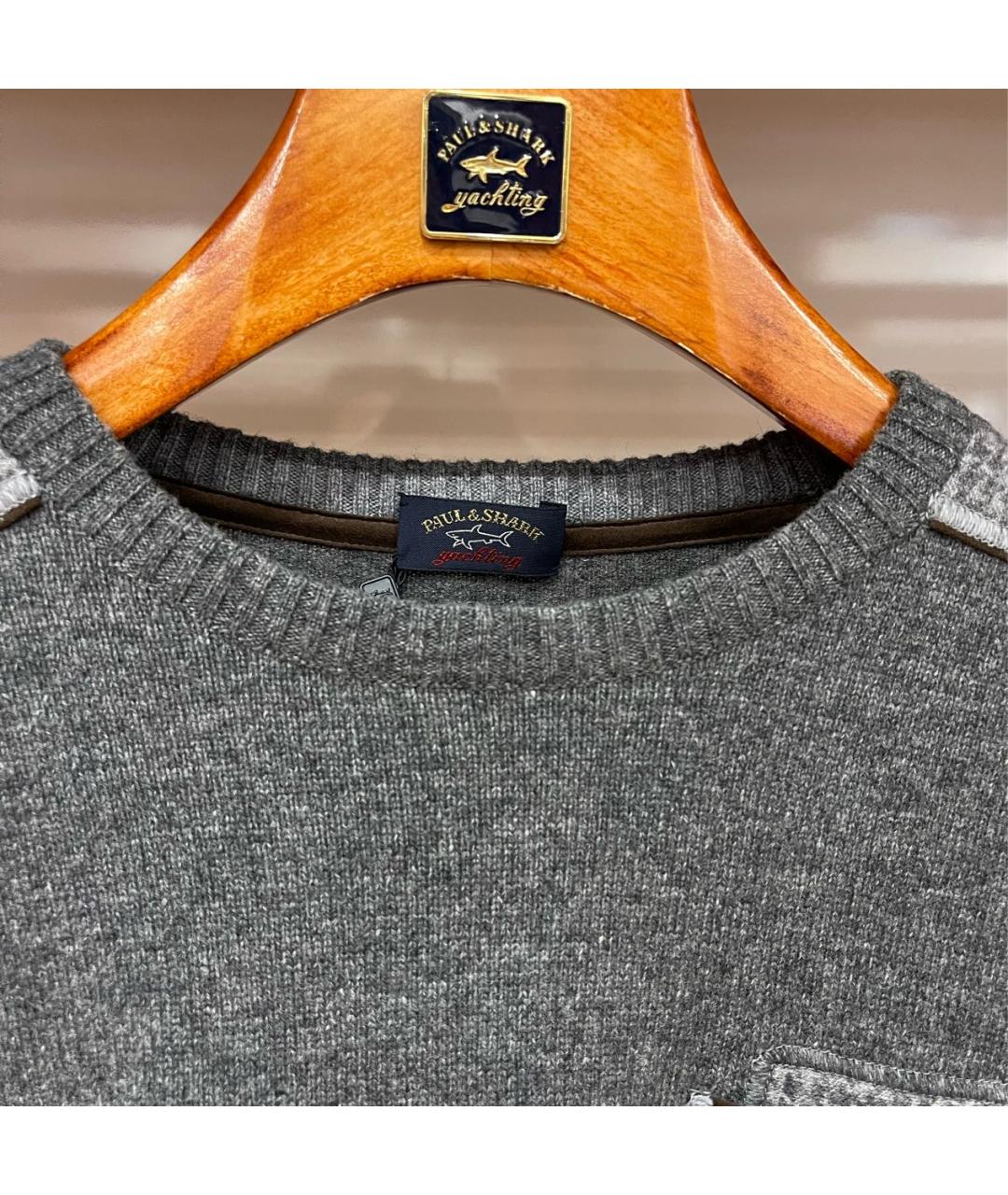 PAUL & SHARK Серый шерстяной джемпер / свитер, фото 7