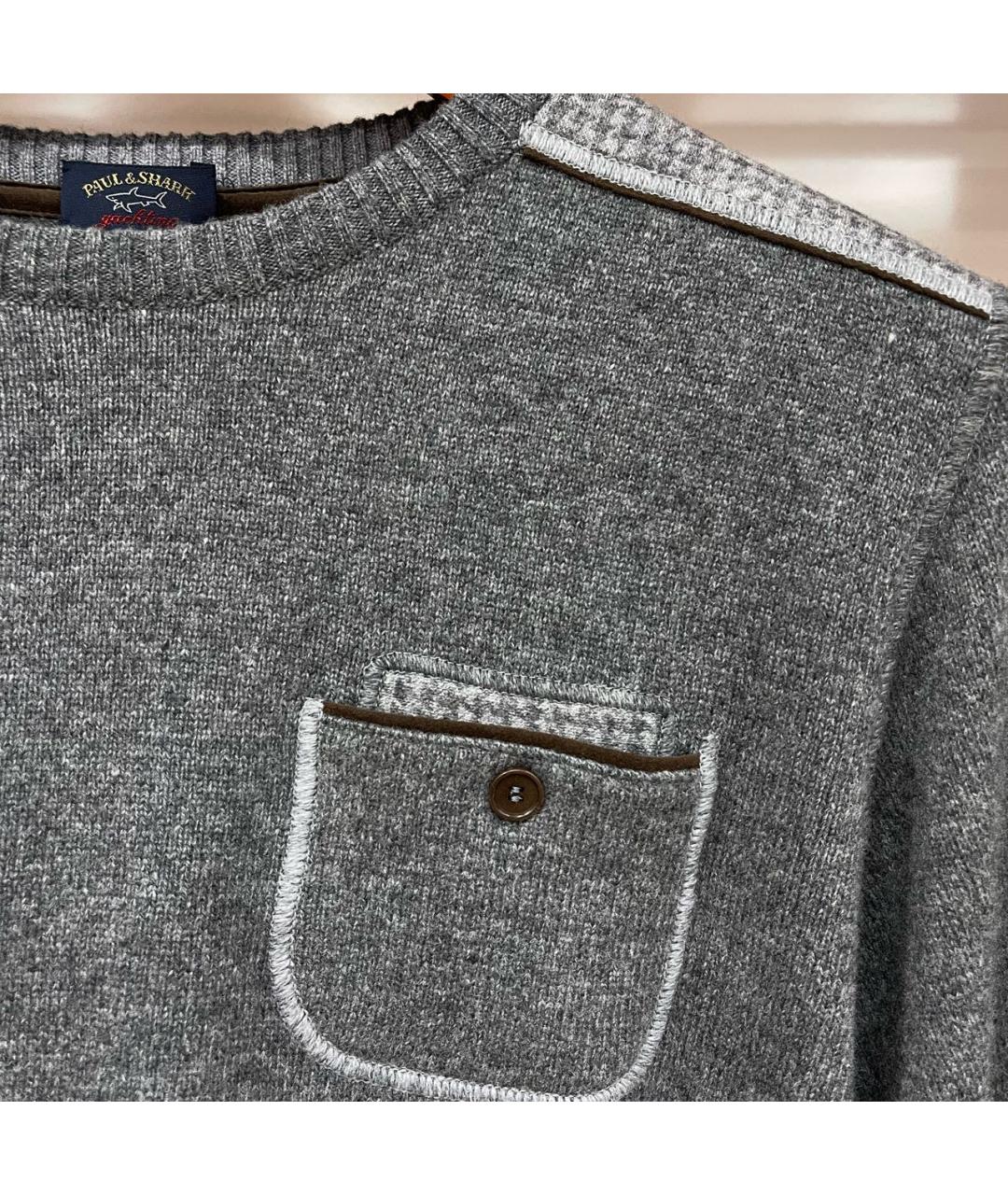 PAUL & SHARK Серый шерстяной джемпер / свитер, фото 4