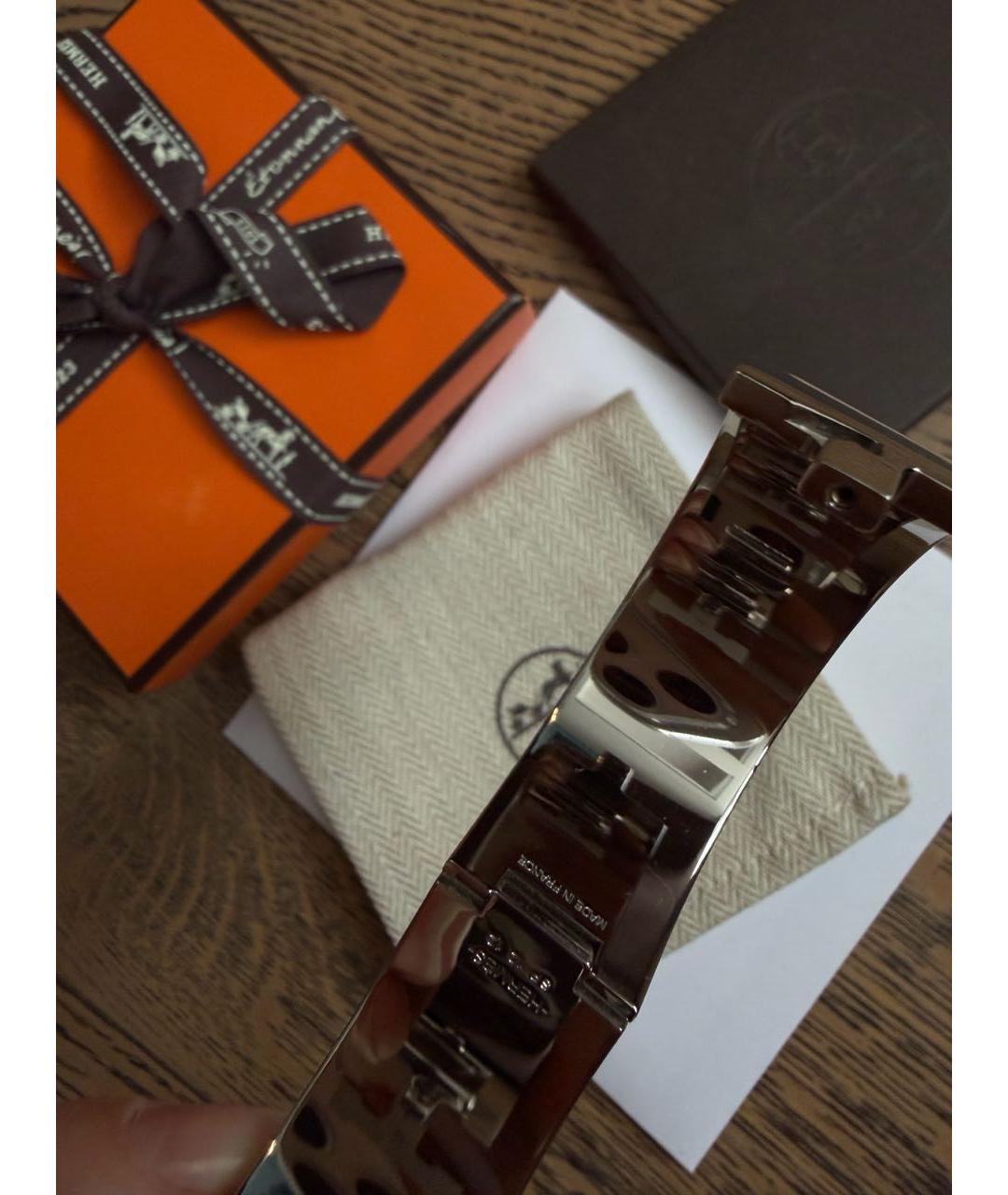 HERMES Бежевый металлический браслет, фото 4