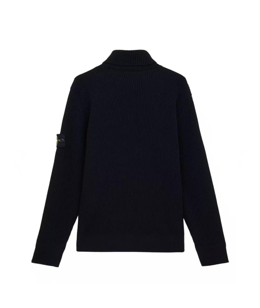 STONE ISLAND Черная шерстяная водолазка, фото 2