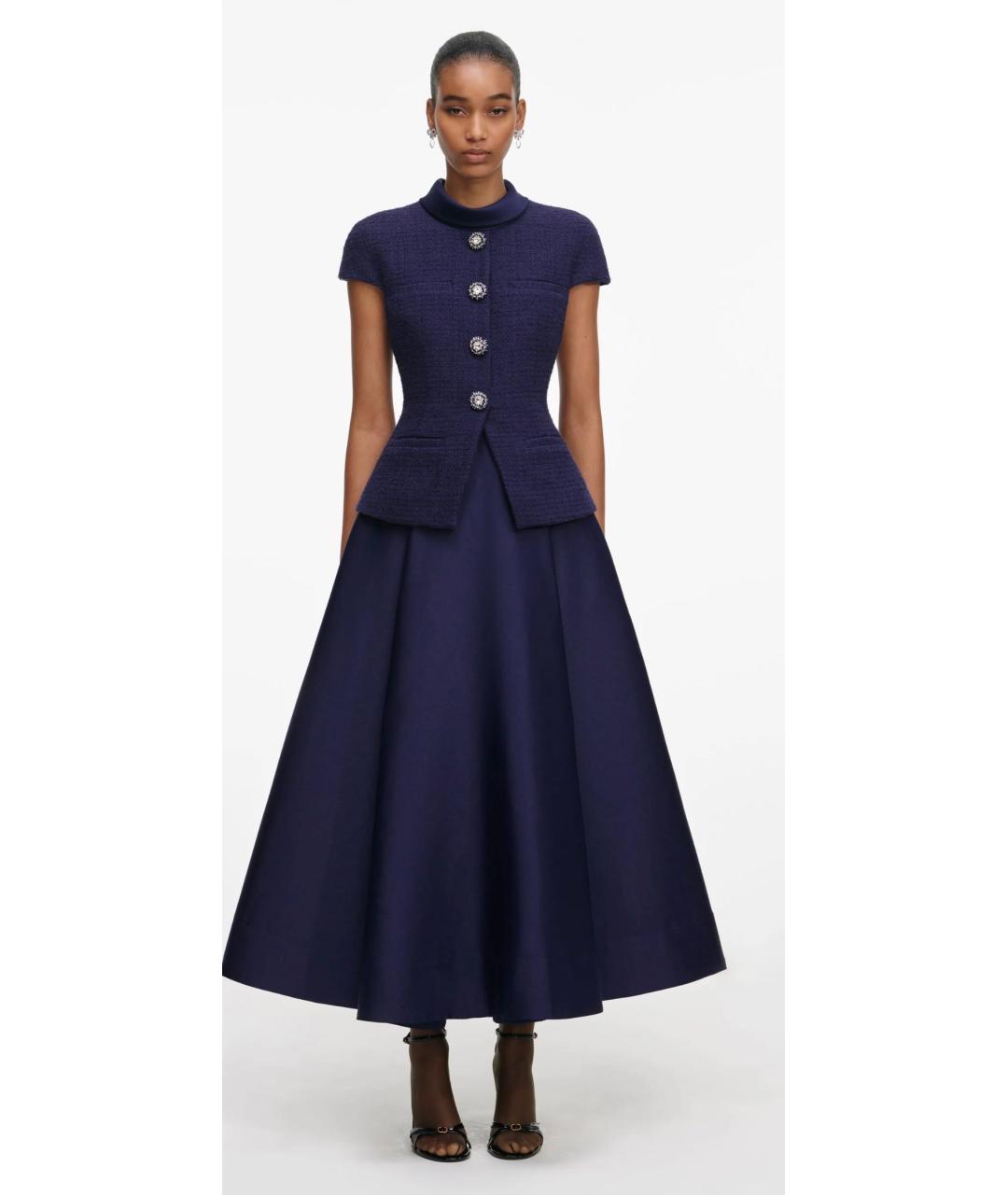 SELF-PORTRAIT Синее полиамидовое коктейльное платье, фото 5