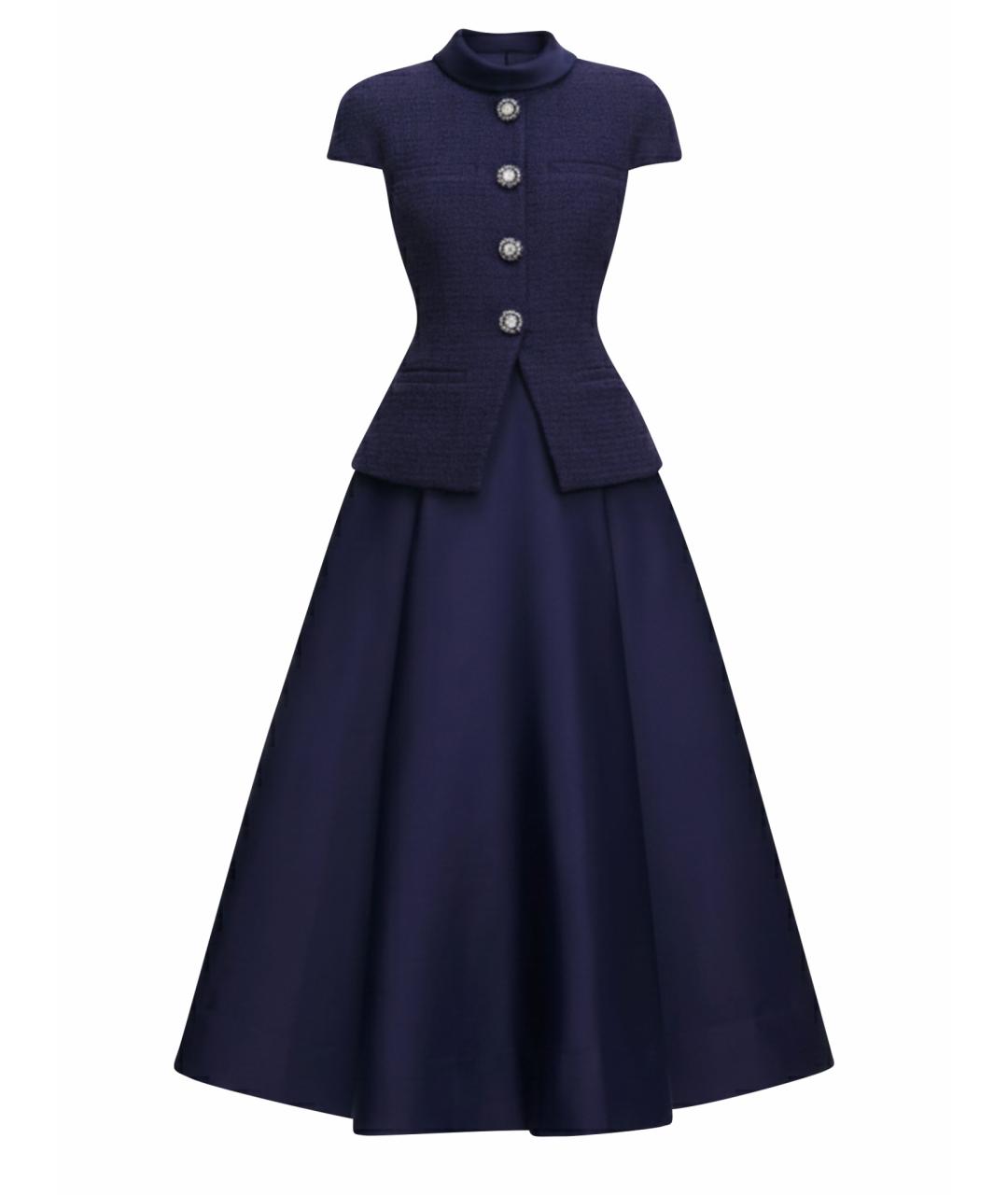 SELF-PORTRAIT Синее полиамидовое коктейльное платье, фото 1