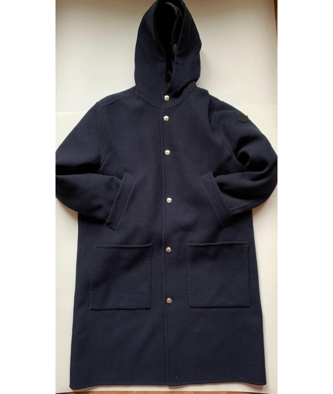 MONCLER Темно-синее кашемировое пальто, фото 9