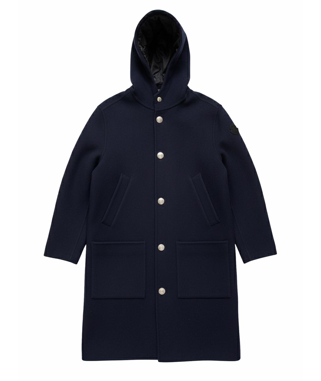 MONCLER Темно-синее кашемировое пальто, фото 1