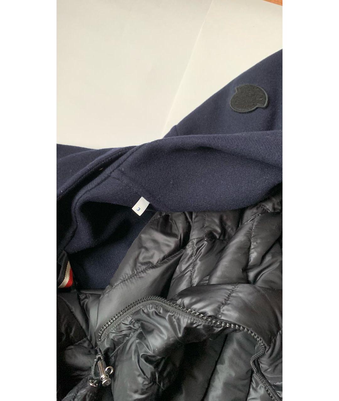 MONCLER Темно-синее кашемировое пальто, фото 5